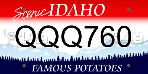 QQQ760 Idaho License Plate
