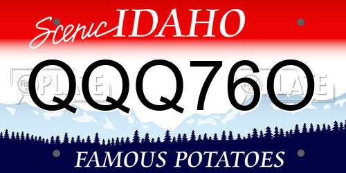 QQQ76O Idaho License Plate
