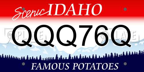 QQQ76Q Idaho License Plate