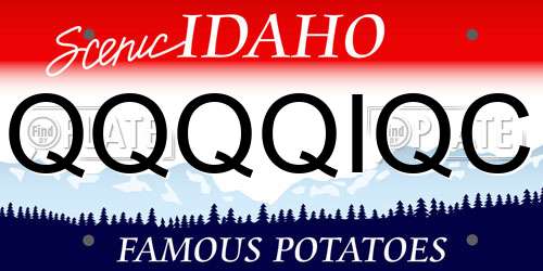 QQQQIQC Idaho License Plate