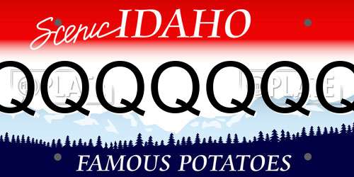 QQQQQQQ Idaho License Plate
