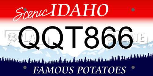 QQT866 Idaho License Plate