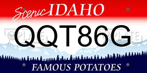 QQT86G Idaho License Plate
