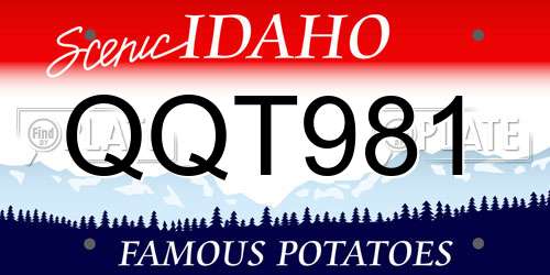 QQT981 Idaho License Plate