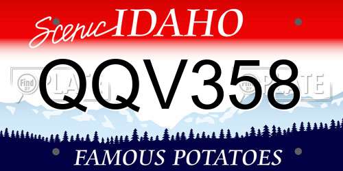 QQV358 Idaho License Plate