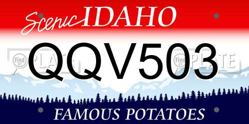 QQV503 Idaho License Plate