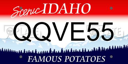 QQVE55 Idaho License Plate