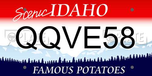 QQVE58 Idaho License Plate