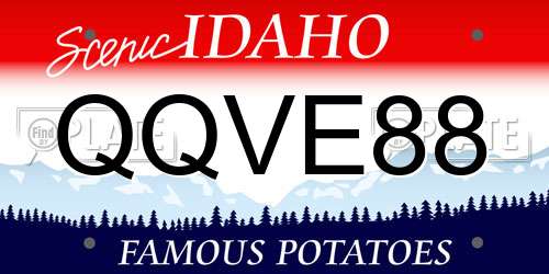 QQVE88 Idaho License Plate