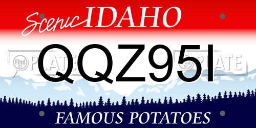QQZ95I Idaho License Plate