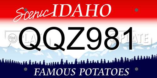 QQZ981 Idaho License Plate
