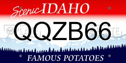 QQZB66 Idaho License Plate