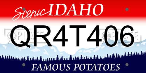 QR4T406 Idaho License Plate