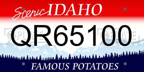 QR65100 Idaho License Plate