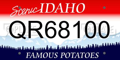 QR68100 Idaho License Plate