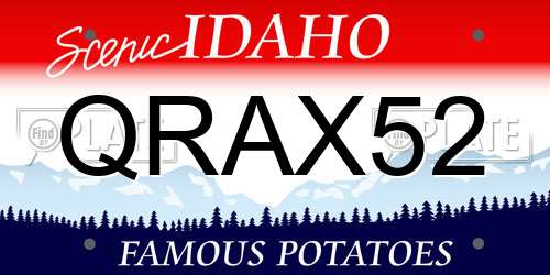QRAX52 Idaho License Plate