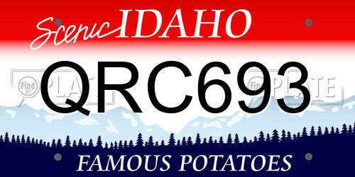 QRC693 Idaho License Plate