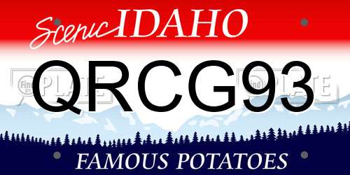 QRCG93 Idaho License Plate