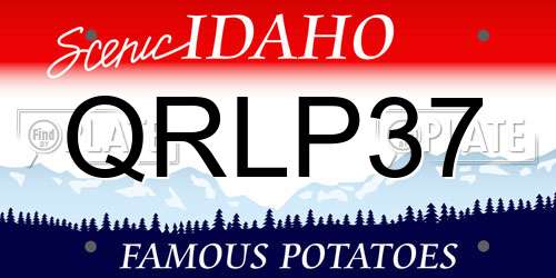 QRLP37 Idaho License Plate