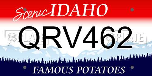 QRV462 Idaho License Plate