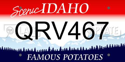 QRV467 Idaho License Plate