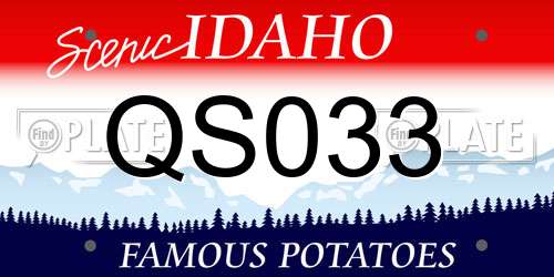 QS033 Idaho License Plate