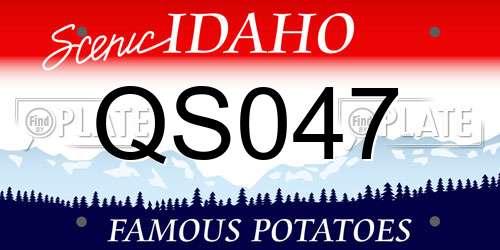 QS047 Idaho License Plate