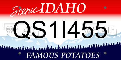 QS1I455 Idaho License Plate