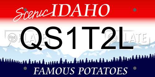 QS1T2L Idaho License Plate