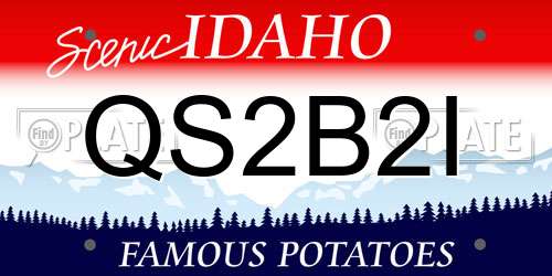 QS2B2I Idaho License Plate