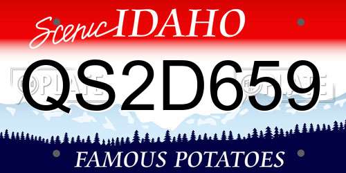 QS2D659 Idaho License Plate