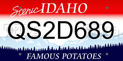 QS2D689 Idaho License Plate