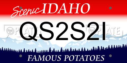 QS2S2I Idaho License Plate