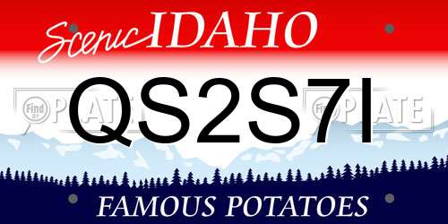 QS2S7I Idaho License Plate