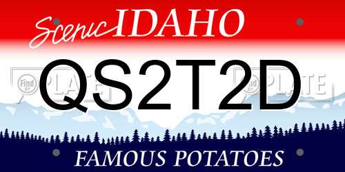 QS2T2D Idaho License Plate
