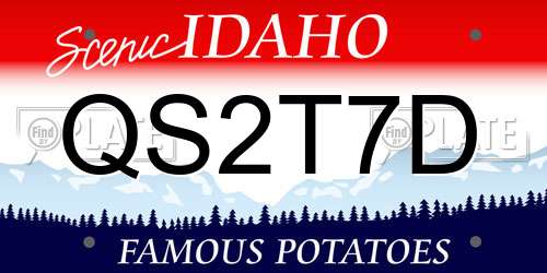 QS2T7D Idaho License Plate