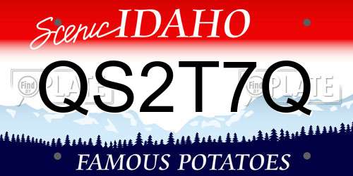 QS2T7Q Idaho License Plate