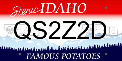 QS2Z2D Idaho License Plate