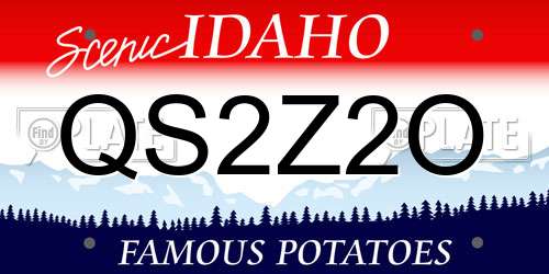 QS2Z2O Idaho License Plate