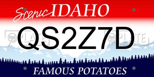 QS2Z7D Idaho License Plate