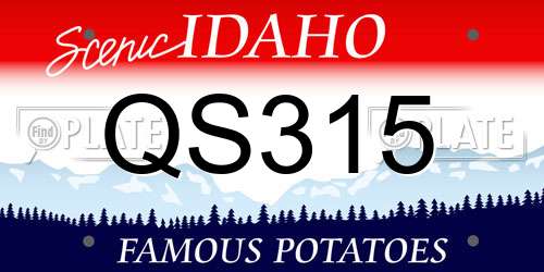 QS315 Idaho License Plate