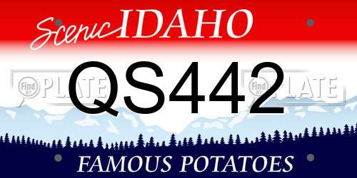 QS442 Idaho License Plate