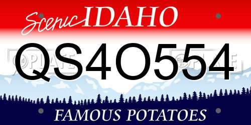 QS4O554 Idaho License Plate