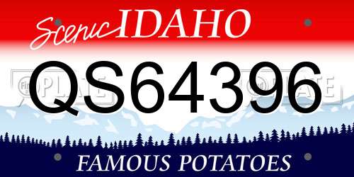 QS64396 Idaho License Plate