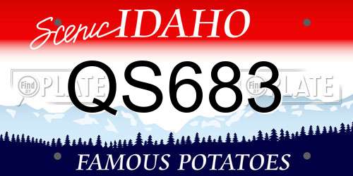 QS683 Idaho License Plate