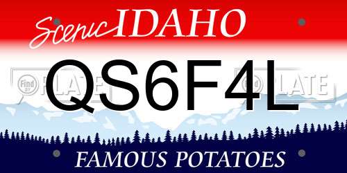 QS6F4L Idaho License Plate