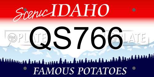 QS766 Idaho License Plate