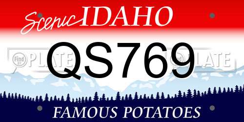 QS769 Idaho License Plate