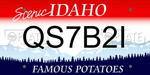 QS7B2I Idaho License Plate
