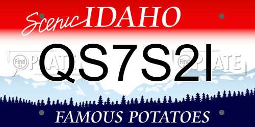 QS7S2I Idaho License Plate
